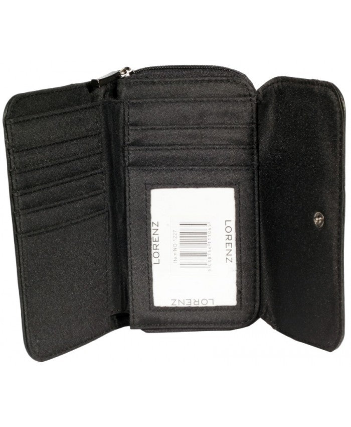 RFID Protected Leather Purse with Zip Round Section and Wallet Section