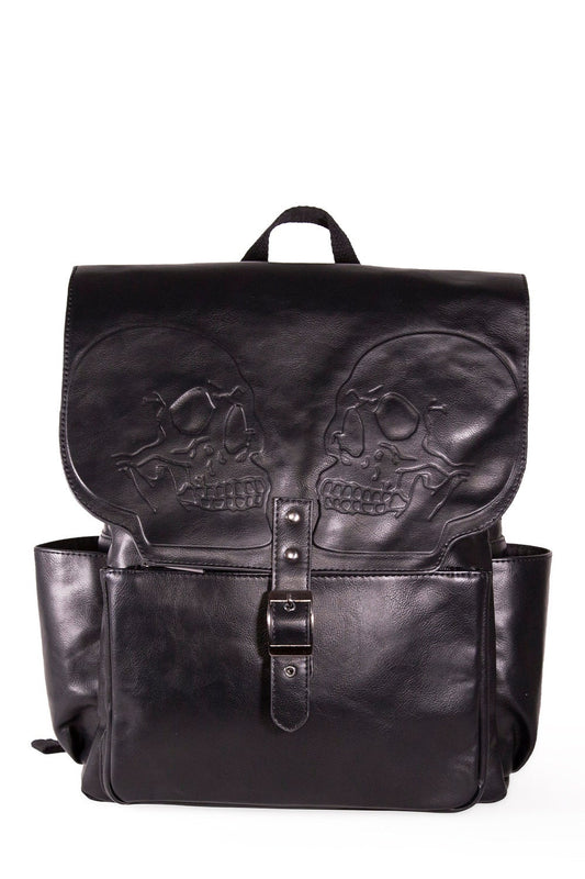 Banned Alternative Fire Armour Skull Embossed Backpack