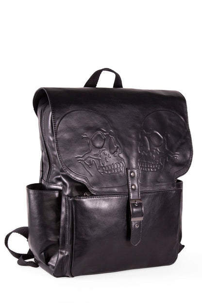 Banned Alternative Fire Armour Skull Embossed Backpack