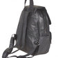 Lorenz Large Soft Sheep Nappa Flapover Backpack with 3 Front Zip Pockets