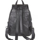 Lorenz Large Soft Sheep Nappa Flapover Backpack with 3 Front Zip Pockets