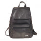 Lorenz Large Soft Sheep Nappa Flapover Backpack with 3 Front Zip Pockets