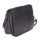 Lorenz Sheep Nappa Flapover Bag with 3 Inner Zips, Back Zip & Side Zip Pocket-New Bargain Price