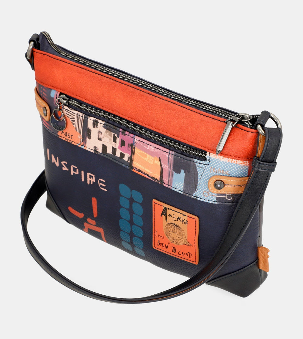 Contemporary large printed shoulder bag