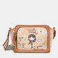 Peace & Love camel rectangular crossbody bag