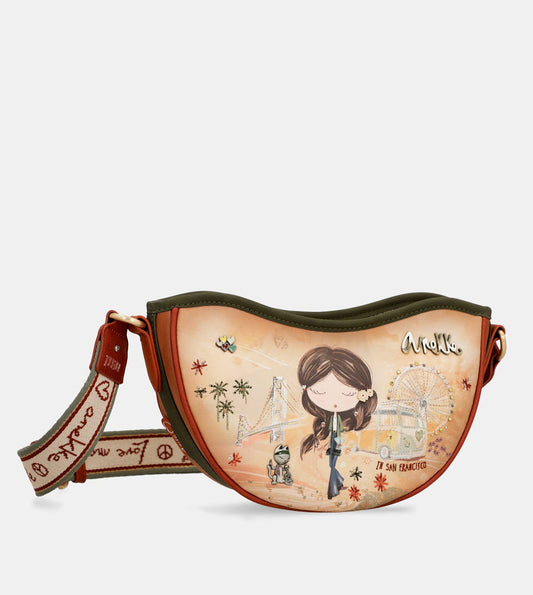 Peace & Love camel oval bag /