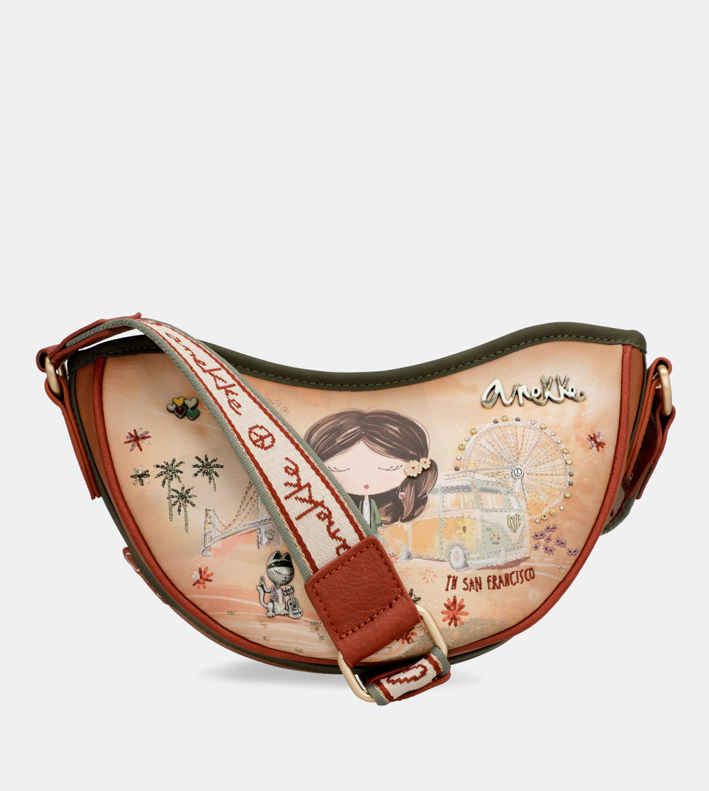 Peace & Love camel oval bag /