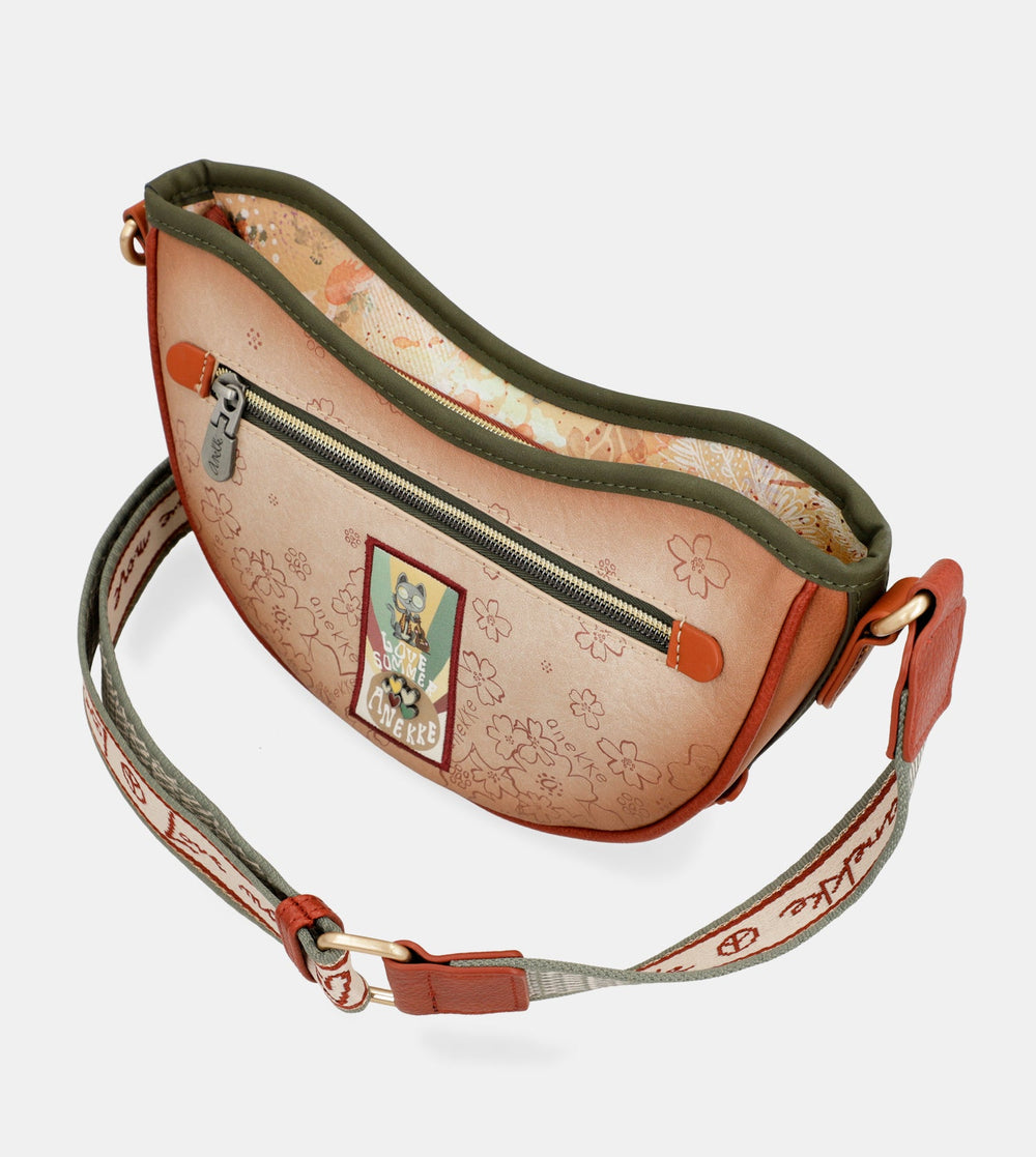 Peace & Love camel oval bag /