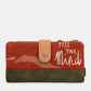 Peace & Love camel large RFID wallet