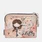 Peace & Love pink small RFID wallet