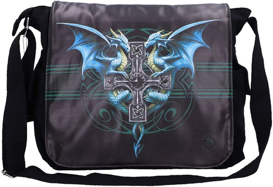 Nemesis Now Dragon Duo Anne Stokes Messenger Bag Black, PU and Canvas