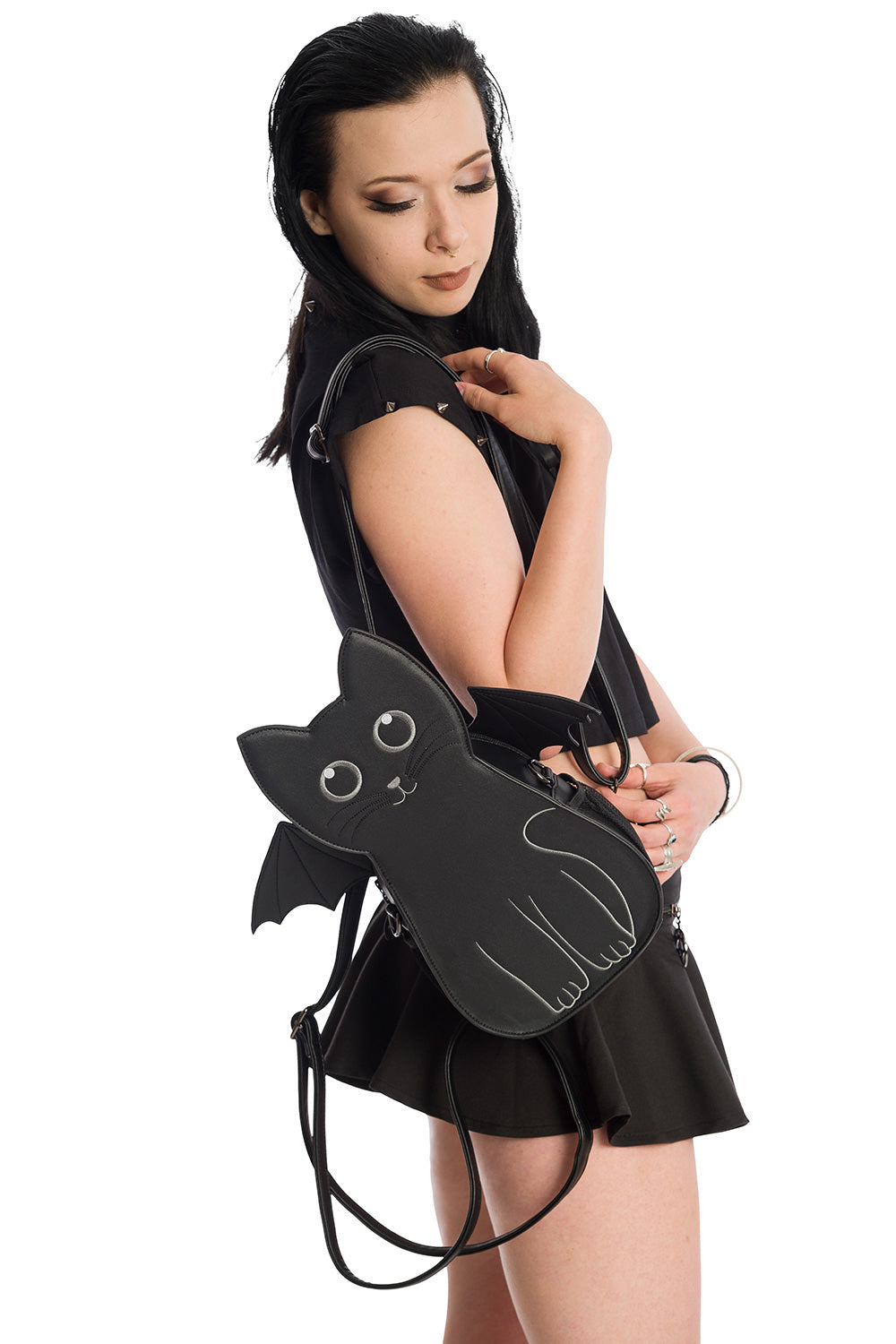 Banned Alternative Wendigo Black Cat Mini Shoulder Bag