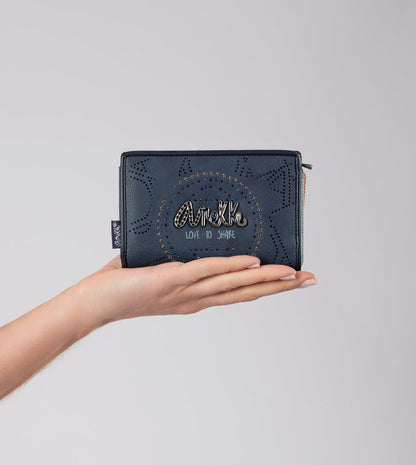 Studio navy blue small RFID wallet