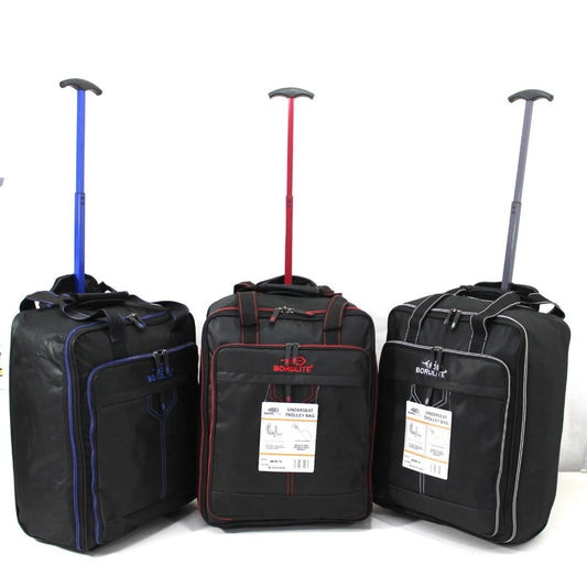 55cm Lightweight Cabin Trolley Wheeled Hand Luggage Holdall Ryanair easyJet overhead bag on wheels 55x40x20cm