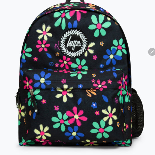 *NEW*HYPE Hand drawn floral backpack with drinks pocket