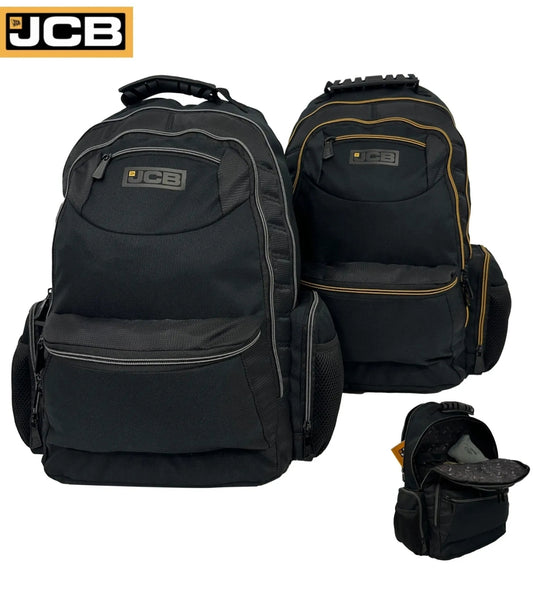 JCB Workmen’s Multi Pocket Backpack Tradesman Rucksack - Padded 900D Polyester