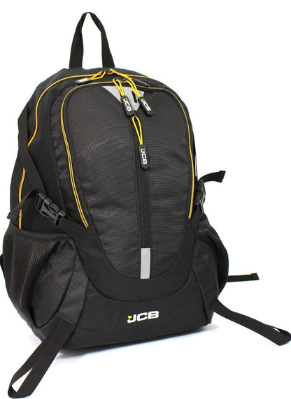 JCB Backpack Black Travel Bag - Rucksack Work Bag, Work, School, Under Seat Bag