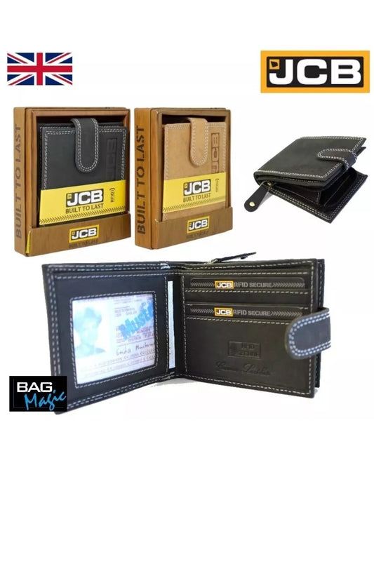 JCB RFID Leather Wallet with Coin Pocket – Men's Bifold Card Holder, Gift Boxed