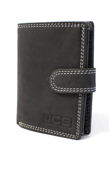 Official JCB Leather Wallet with Coin Pocket, Mens Premium Card Holder, Gift Box