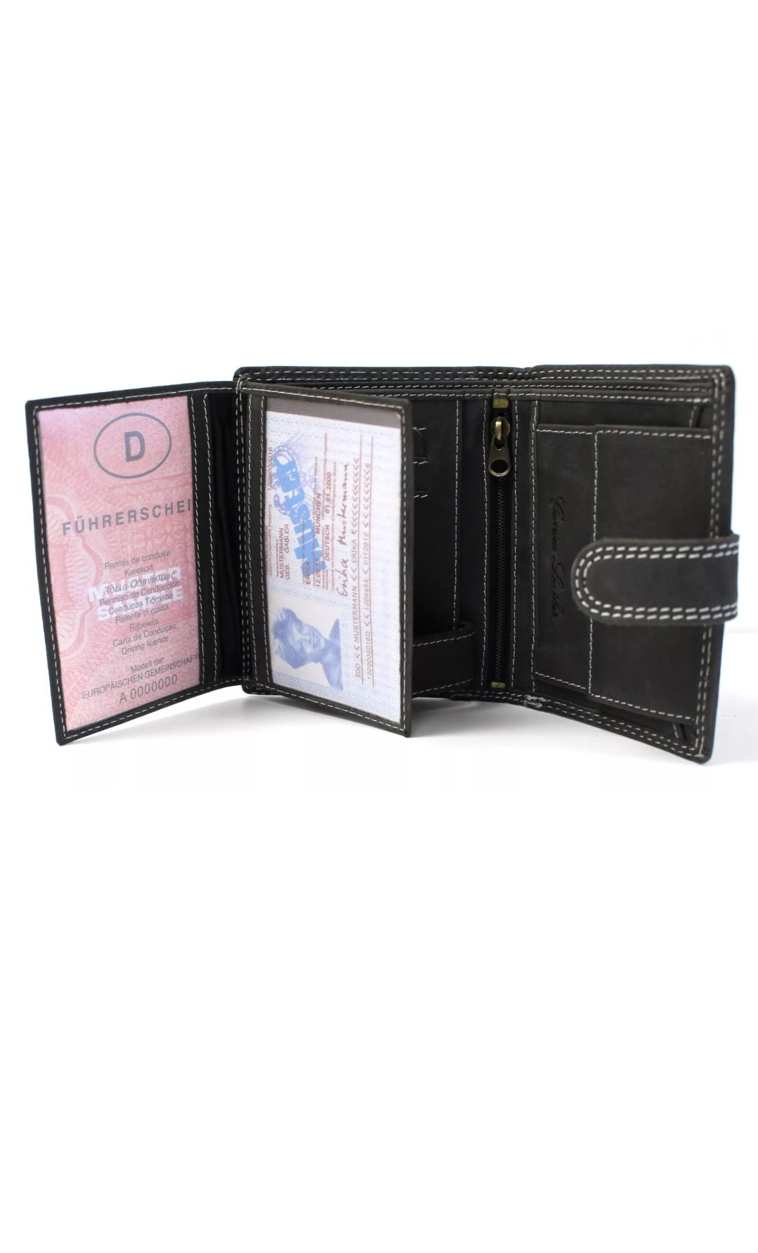 Official JCB Leather Wallet with Coin Pocket, Mens Premium Card Holder, Gift Box