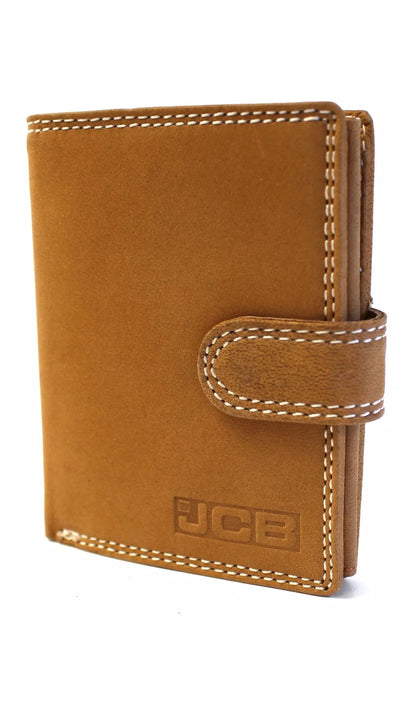 Official JCB Leather Wallet with Coin Pocket, Mens Premium Card Holder, Gift Box