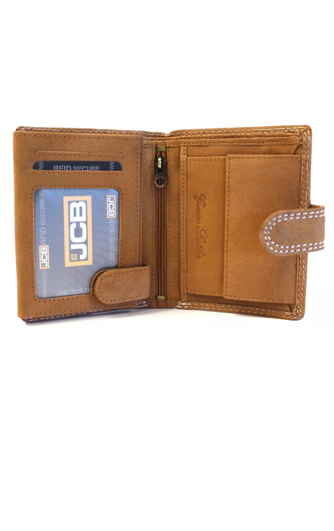 Official JCB Leather Wallet with Coin Pocket, Mens Premium Card Holder, Gift Box