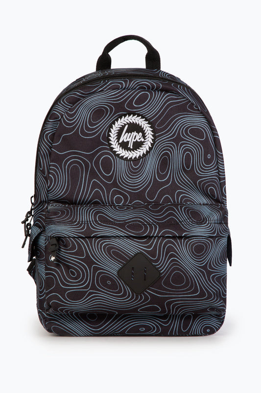 HYPE BLACK TOPOGRAPHIC BACKPACK