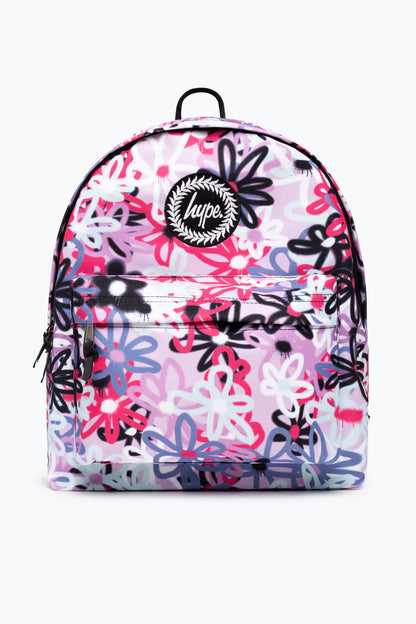 HYPE PURPLE GRAFFITI FLOWERS BACKPACK