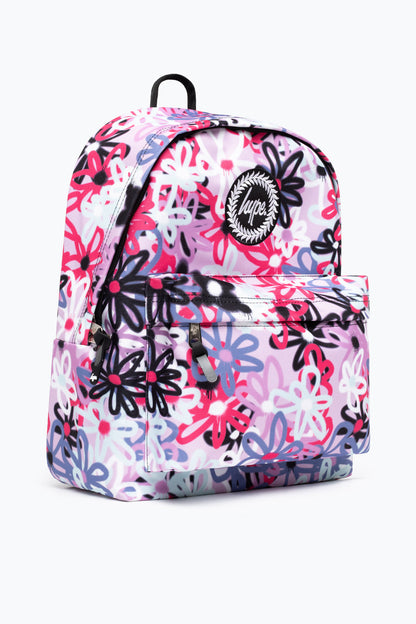 HYPE PURPLE GRAFFITI FLOWERS BACKPACK