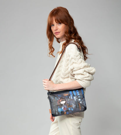 Contemporary 2 compartment shoulder bag