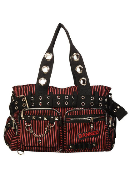 Banned Alternative Sweet Revenge Handcuff Striped Handbag